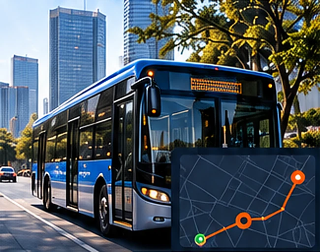 Autobús urbano con seguimiento de ruta en tiempo real